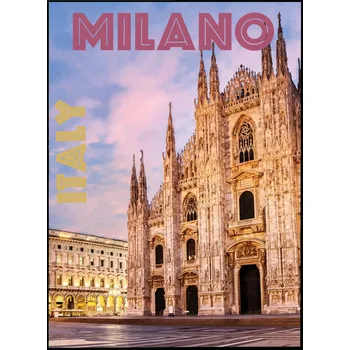 Obraz Plakát MILÁN - KATEDRÁLA bez rámu 50 x 70 cm