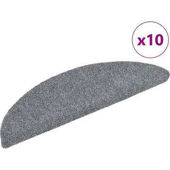 Nášlap na schod vidaXL Schodové rohože samolepicí 10 ks 56 x 17 x 3 cm půlkulaté [149675] Barva: světle šedá