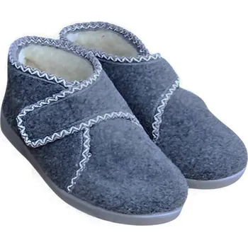 Dámská zdravotní obuv BabičkaOvečková.cz Dámské zimní důchodky s ovčí vlnou merino nízké odlehčené šedá, Velikost EU 37