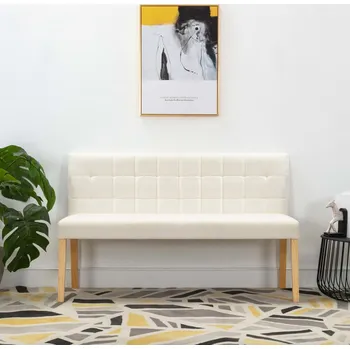 Taburet zahrada-XL Lavice 140 cm krémová samet 288577