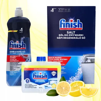 Finish Sada do myčky nádobí Leštidlo 800ml Sůl 1,5kg Čistič 250ml Citron