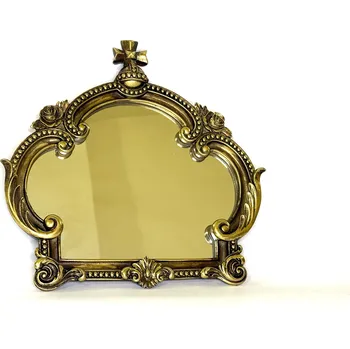 Zrcadlo ZLATÉ ZDOBENÉ ZRCADLO S KŘÍŽEM