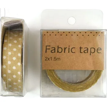 Lepicí páska Lepicí páska, textil, přírodní s puntíky, 1,5 cm, 2 m