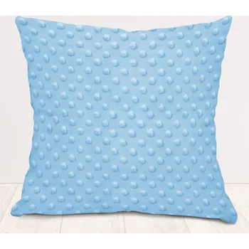 Povlak na polštářek Dětský povlak na polštář Minky 3D puntíky MKP-008 Nebeský modrý 35 x 45 cm