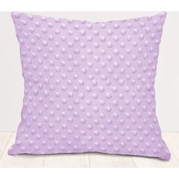 Povlak na polštářek Dětský povlak na polštář Minky 3D puntíky MKP-002 Fialový lila 40 x 60 cm
