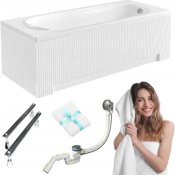 Vana Obdélníková akrylátová vana Besco Bona, boční odtok, 160 x 70 cm