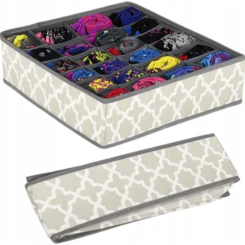 Úložný box Organizér na spodní prádlo Springos šedý s bílými vzory, 24 přihrádek