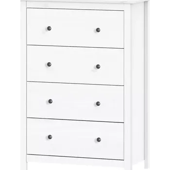 Komoda Komoda 4 zásuvky TORINO 79 bílá, kovové úchytky - SLEVA 3% s kodem radost25