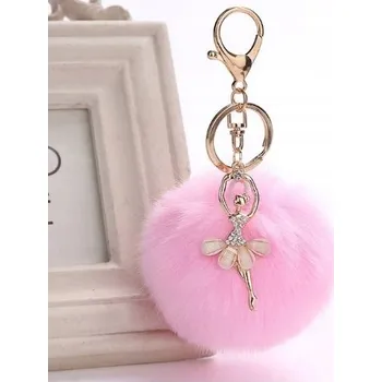 Bambule Přívěsek Na Klíče Přívěsek s baletkou, Dárek pro balerínu, růžový