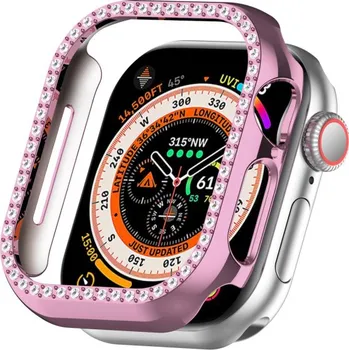 Pouzdro na mobilní telefon Pouzdro posázené kamínky pro Apple Watch 41mm - růžové