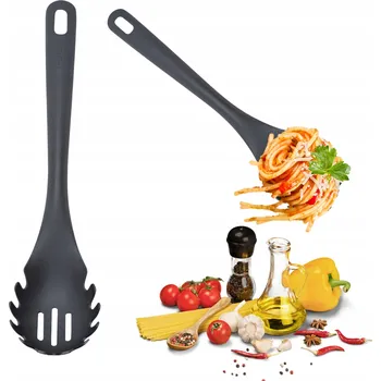 Naběračka NABĚRAČKA NA ŠPAGETY CEDNÍK NYLONOVÁ S CEDNÍKEM VIDLIČKA NA SCEZENÍ