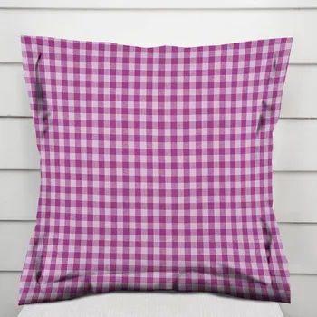 Povlak na dekorativní polštářek Bavlněný povlak na polštář s lemem Olivia OL-020 Fialová kostka malá 35 x 45 cm