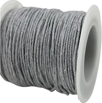 Bavlněná šňůrka 1 mm šedá holubí - 1 m