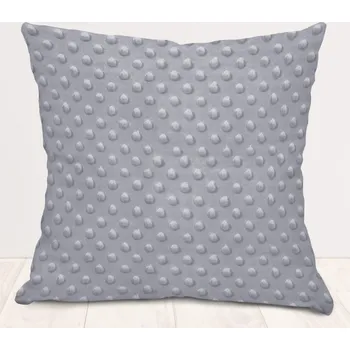 Povlak na polštářek Dětský povlak na polštář Minky 3D puntíky MKP-048 Šedý 50 x 60 cm