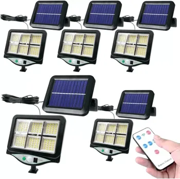Venkovní osvětlení Sada 5ks LED solární světlo - reflektor 120 LED s modulárním solárním panelem, pohybový a soumrakový senzor, s dálkovým ovládáním (UŠETŘÍTE! Výhodné balení solárních světel)