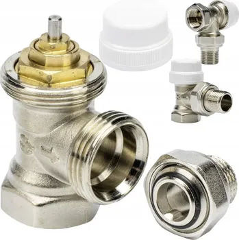 Ventil Termostatický ventil DAMIX rohový 1/2 palce mosazný s regulací průtoku