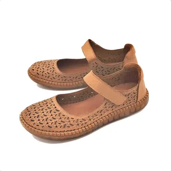 Dámské baleríny Dámské kožené baleríny 999-1115-03 Klop hnědá Barva: rezavá, Velikost: 38