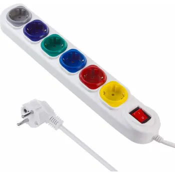Prodlužovací kabel Maclean Prodlužovací kabel 6 zásuvek 1,5m MCE509 W 250VAC/10A bílá, 2500 W, IP20