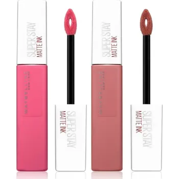 MAYBELLINE NEW YORK Make-Up Set matná tekutá rtěnka pro dlouhotrvající efekt 5 ml + matná tekutá rtěnka pro dlouhotrvající efekt 5 ml kosmetická sada