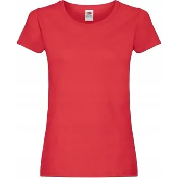 Dámské originální Tričko Fruit of the Loom červené, velikost XS