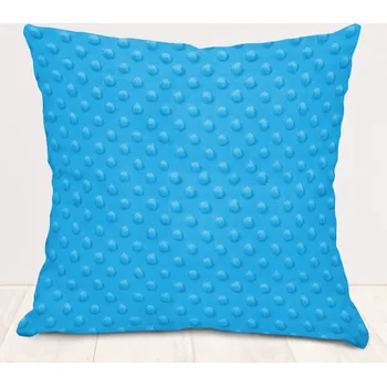 Povlak na polštářek Dětský povlak na polštář Minky 3D puntíky MKP-034 Modrý 50 x 60 cm