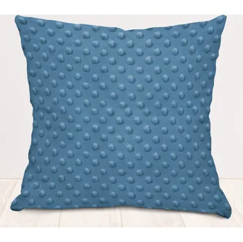 Povlak na polštářek Dětský povlak na polštář Minky 3D puntíky MKP-044 Kovově modrý 35 x 45 cm