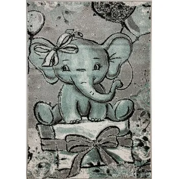 Koberec Jutex Dětský kusový koberec Playtime 4841A - modrý slon - 80x150cm