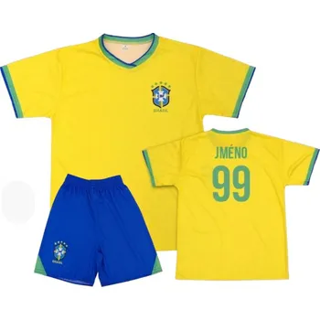 Fotbalový komplet Brazil s vlastním potiskem velikosti: 116 cm (3-4 roky)