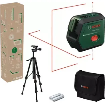 Měřící laser Křížový laser Bosch UniversalLevel 2 Sada - 660nm, 0.45kg, stativ, měkká úložná brašna (0603663FZ1)