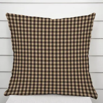 Povlak na polštářek Bavlněný povlak na polštář Olivia OL-019 Hnědo-béžová kostka malá 50 x 60 cm