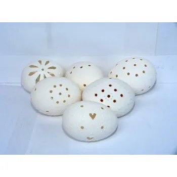 Velikonoční dekorace Velikonoční kraslice vrtaná - bílá