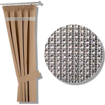 Obraz Závěs na žabky 140x250 na pásce zirkon, barva: béžová