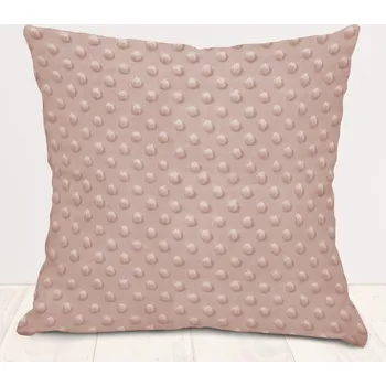 Povlak na polštářek Dětský povlak na polštář Minky 3D puntíky MKP-024 Tmavě béžový 40 x 60 cm