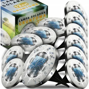 Venkovní osvětlení Solární lampa MAXSELL , stříbrná, 12,6 cm, 12 ks