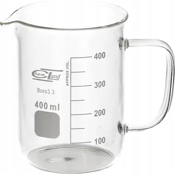 Sklenice Kádinka s uchem nízká Chemland sklo 400 ml