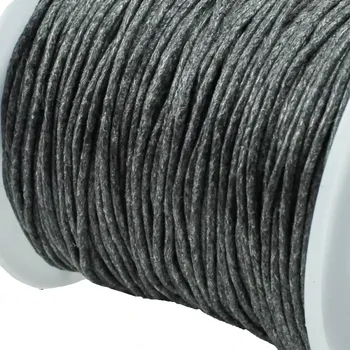 Bavlněná šňůrka 1 mm tmavě šedá - 1 m