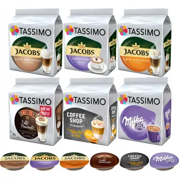 Kapsle do Tassimo, mléčné kávy Latte, ochucené, Milka 5+1 DÁREK!