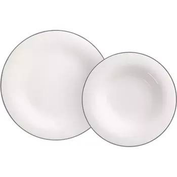 Talíř Jídelní souprava VILLEROY & BOCH šedý proužek,12dílná