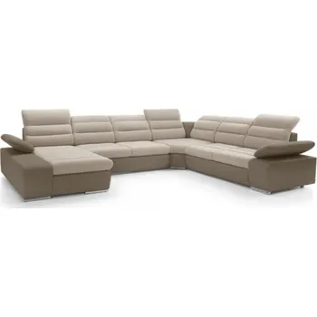 Sedací souprava Rozkládací rohová sedačka KORFU III béžová / hnědá