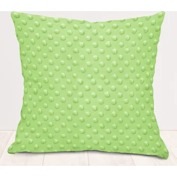 Povlak na polštářek Dětský povlak na polštář Minky 3D puntíky MKP-005 Pastelový světle zelený 50 x 60 cm