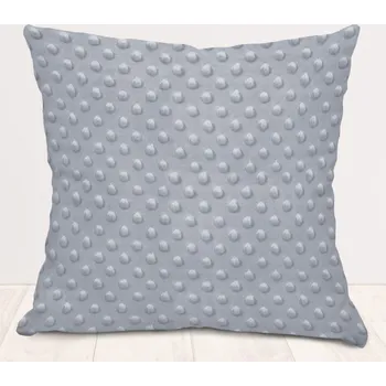 Povlak na polštářek Dětský povlak na polštář Minky 3D puntíky MKP-050 Stříbrnošedý 40 x 60 cm