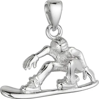 Přívěsek Evolution Group Stříbrný přívěsek snowboard 64078