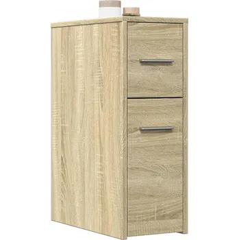 vidaXL Úzká koupelnová skříňka na kolečkách kompozit [855280] Barva: dub sonoma