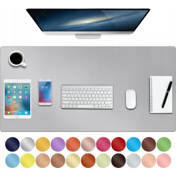 Stolní podložka Podložka na stůl PU kůže voděodolná protiskluzová šedá 89x43cm