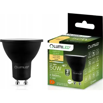 Žárovka LED žárovka GU10 Reflektor 6W = 50W 580lm 3000K Teplá bílá 120° Černá LUMILED