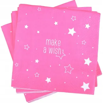 Papírový ubrousek Ubrousky Make a wish 33x33 cm růžové, 20 kusů