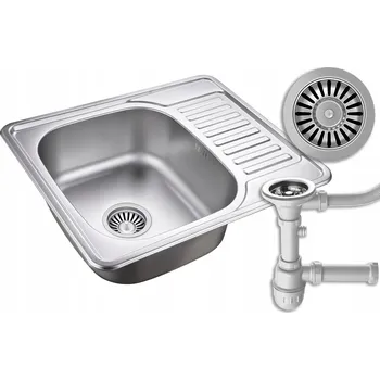 Granitový dřez MyQ dřez Jakarta 11 S LEN dřez kuchyňský ocelový jednokomorový 58x48