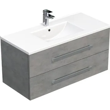 Koupelnový nábytek Koupelnová skříňka s umyvadlem Naturel Cube Way 100x53x46 cm beton mat CUBE461002BEMOD