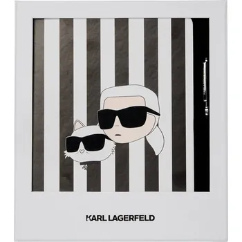 Sešit SEŠIT KARL LAGERFELD IKON NOTEBOOK + PEN SET BLACK/WHITE