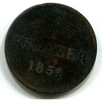 BAYERN. 1/2 Kreuzer 1851.